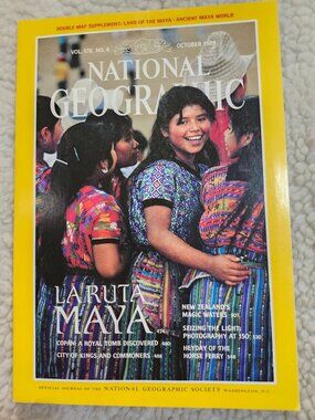 National Geographic Oct 1989 La Ruta Maya Vol 176 No 4 Travelers Map Collector